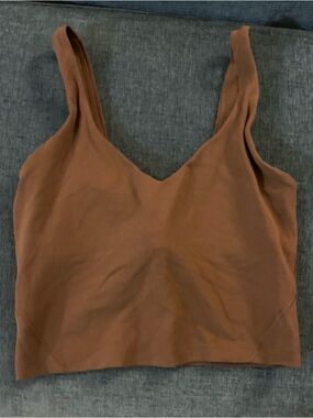 Lululemon Align V-Neck Longline Bra Size 4 Brown Nulu